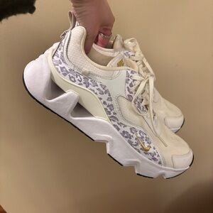 Nike Women's Cream and Purple Sneakers